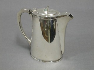 An Art Deco LMS Hotel silver plated hotwater jug