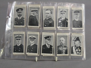 A set of 50 Imperial Tobacco Canada Naval Portraits 1910, cigarette cards 
