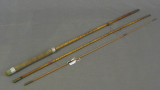 A bamboo twin section fishing rod