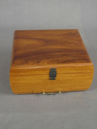 A Philippines silver wood humidor with hinged lid, the interior marked La Flor De Laisabela