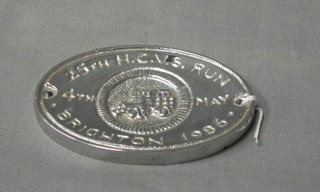 A cast steel oval badge for the 25th HCV run 4 May 1966 Brighton 4"
