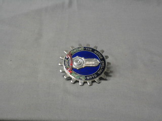 A chromium plated and enamelled "motorcycle" club  badge