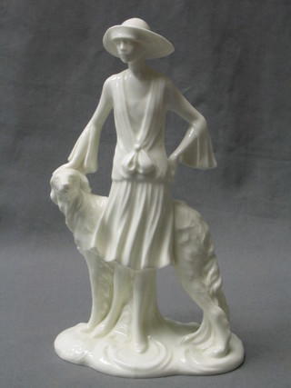 A Royal Worcester blanc de chine porcelain figure Clara