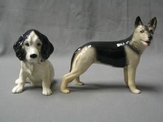 A  Sylvac figure of a standing Alsatian? 7" and a Sylvac figure of a seated Spaniel 5"