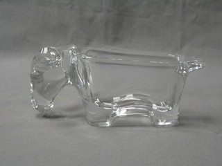 An Art Glass ashtray in the form of a donkey 6", the base indistinctly signed