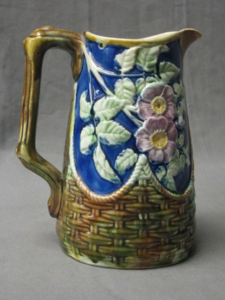 A Victorian Majolica style pottery jug 7" (chip to rim)