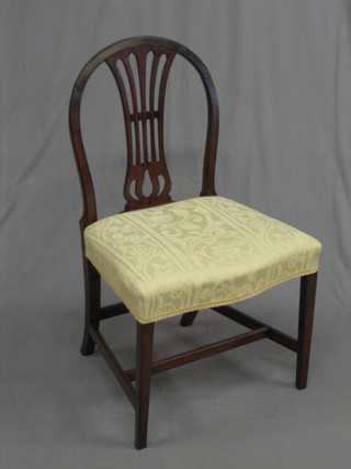 A 19th Century mahogany Hepplewhite style dining chair with vase shaped splat back