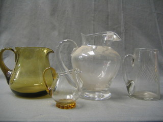 4 various glass jugs