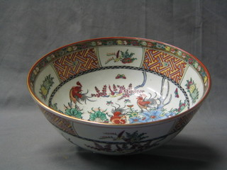A 20th Century Oriental famille vert style bowl, the base with shield mark 10"