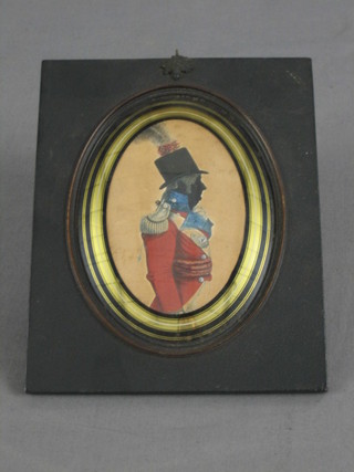An 18th Century miniature portrait "Volunteer Officer" 5" oval