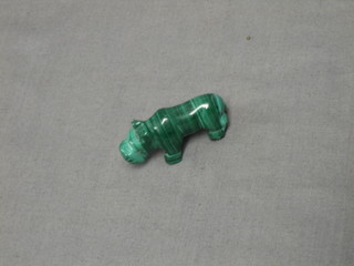 A malachite coloured figure of a Hippopotamus 2"