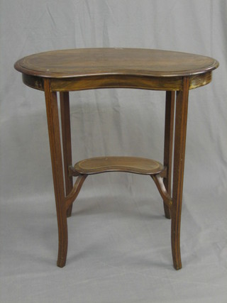 An Edwardian kidney shaped inlaid occasional table 27"