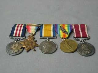 A group of 5 medals to Lance Corporal late Corporal Acting Staff Sgt. S-26825 W Hull Army Service Corps comprising George V Military medal, 1914 Star with bar, British War medal, Victory medal with MID, George V Meritorious swivel suspension (Field Marshal's Uniform)