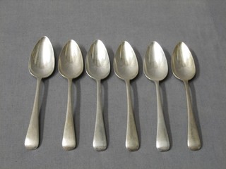 6 silver Old English pattern grapefruit spoons, Birmingham 1937,