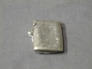An Edwardian engraved silver vesta case Birmingham 1903