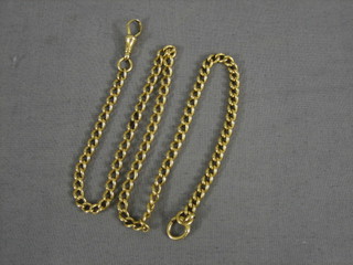 An 18ct gold double Albert curb link watch chain 18"