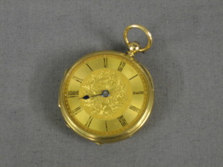 An open faced pocket watch contained in an 18ct gold pair case by Edwin Flinn of London (glass and hand f)