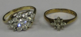 2 lady's 9ct gold dress rings