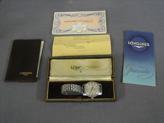 A gentleman's Longines automatic wristwatch contained in a chromium plated case