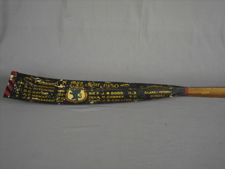 An  Emmanuel College painted oars head for the Emmanuel First May Boat Race 1930 (some corrosion) 44"
