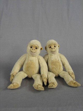 2 modern Steiff figures of monkeys