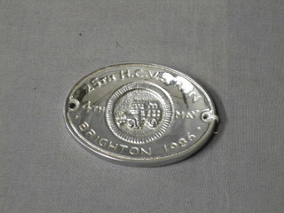 A cast steel oval badge for the 25th HCV run 4 May 1966 Brighton 4"