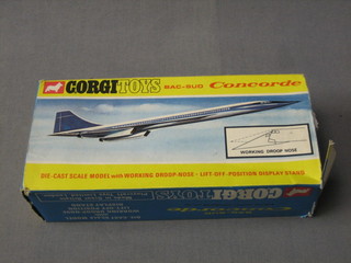 A Corgi model of a BAC-SUD Concorde aircraft, boxed