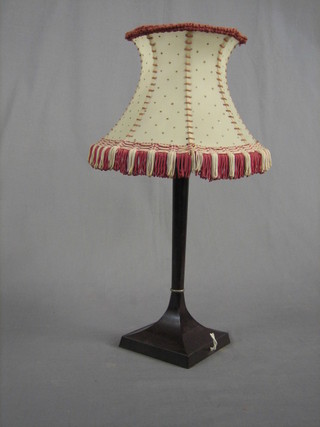 An Art Deco brown Bakelite electric table lamp 11"