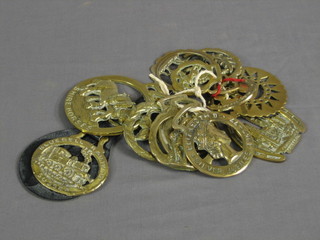 12 various horse brasses