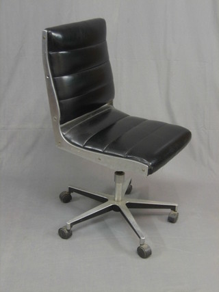 A 1960's chrome and leather "Designer" swivel chair