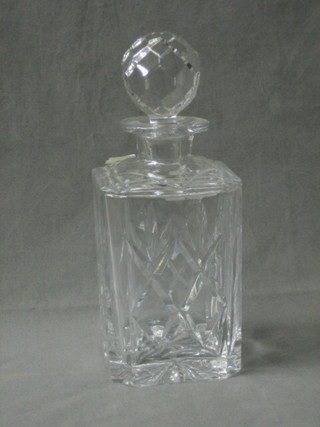 A modern cut glass spirit decanter