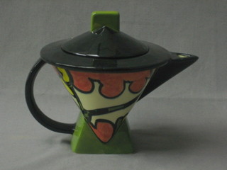 A reproduction Clarice Cliff Bizarre pottery teapot