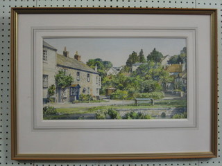 Donald Greig, watercolour  "Green Summer" Batson Cottage near Salcombe 10" x 17"