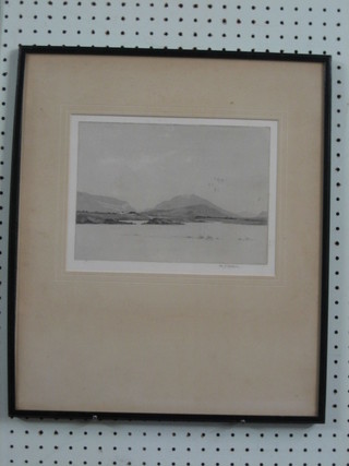 M C Robinson, an etching "Silvery North Wales" 7" x 10"