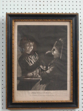 An 18th  Century monochrome print "The Unlucky Boy" 13" x 9 1/2" contained in a git frame