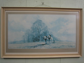 David Shepherd, a limited edition coloured print Shepherd "Spring Ploughing" 19" x 39" signed in the margin 