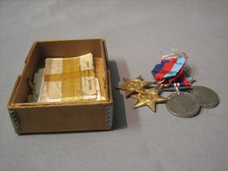 A group of 4 medals to D Murchison comprising 1935-45 Star, Pacific Star, British War medal and Australian Service medal, complete with various documents