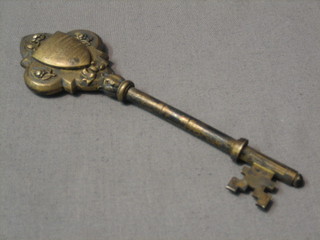 A silver gilt presentation key, presented to the Right Honourable Lord Barnby to open the Blythwick Recreation Ground Shipley May 2nd 1925, Birmingham 1923