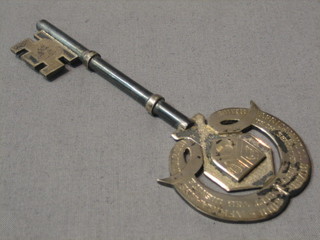 A silver plated presentation key, presented to Lord Barnby by the South African Wool Breeders Association from the occasion of Opened on the 16 February 1967