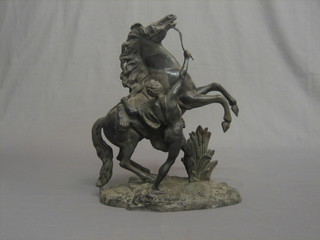 A 19th Century spelter figure of a Marley horse 15"