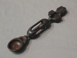 A 19th/20th Century Welsh carved Love spoon 8 1/2"