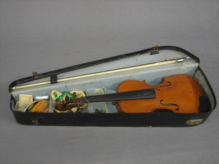 A violin with 2 piece back, with label marked Nicolas Bertholini Luthier de S.M. Vempereur et de la cour de France fecit anno 1810 13 1/2"