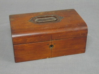A Victorian pine jewellery box with hinged lid 8"