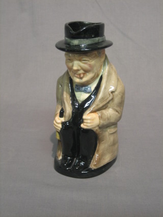 A Royal Doulton Toby jug in the form of Sir Winston Churchill 9"