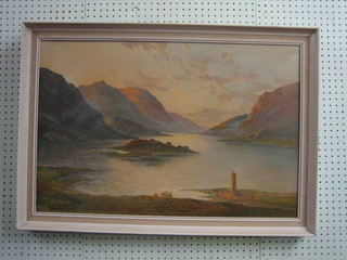 G Williams, oil on canvas "Loch with Folly" 19" x 29"