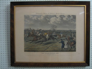 A 19th Century coloured print "Leamington, Coming In 1840" 14" x 20"