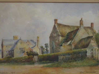 J B Robinson, watercolour "Great Harrowden House" 7" x 9"