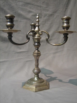 A handsome modern silver Queen Anne style 3 light candelabrum, hallmarked London, 62 ozs