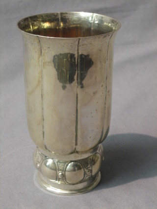 A Continental silver beaker with parcel gilt interior, the base marked 800 S Helhaas, 6 ozs