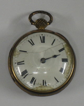An 18th Century pair cased fusee pocket watch by W F Brown of London, contained in a gilt metal case (dial f)